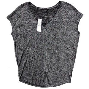 White House Black Market Dolman Jetsetter Tee women XXS Black Charcoal V Neck